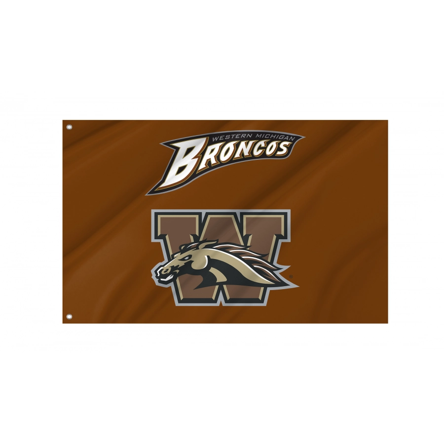 Flag of Western Michigan Broncos, Unique Design Print, Flags for Indoor & Outdoor Use